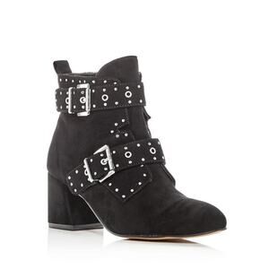 Rebecca Minkoff Logan Studded Suede Booties Black Size 8